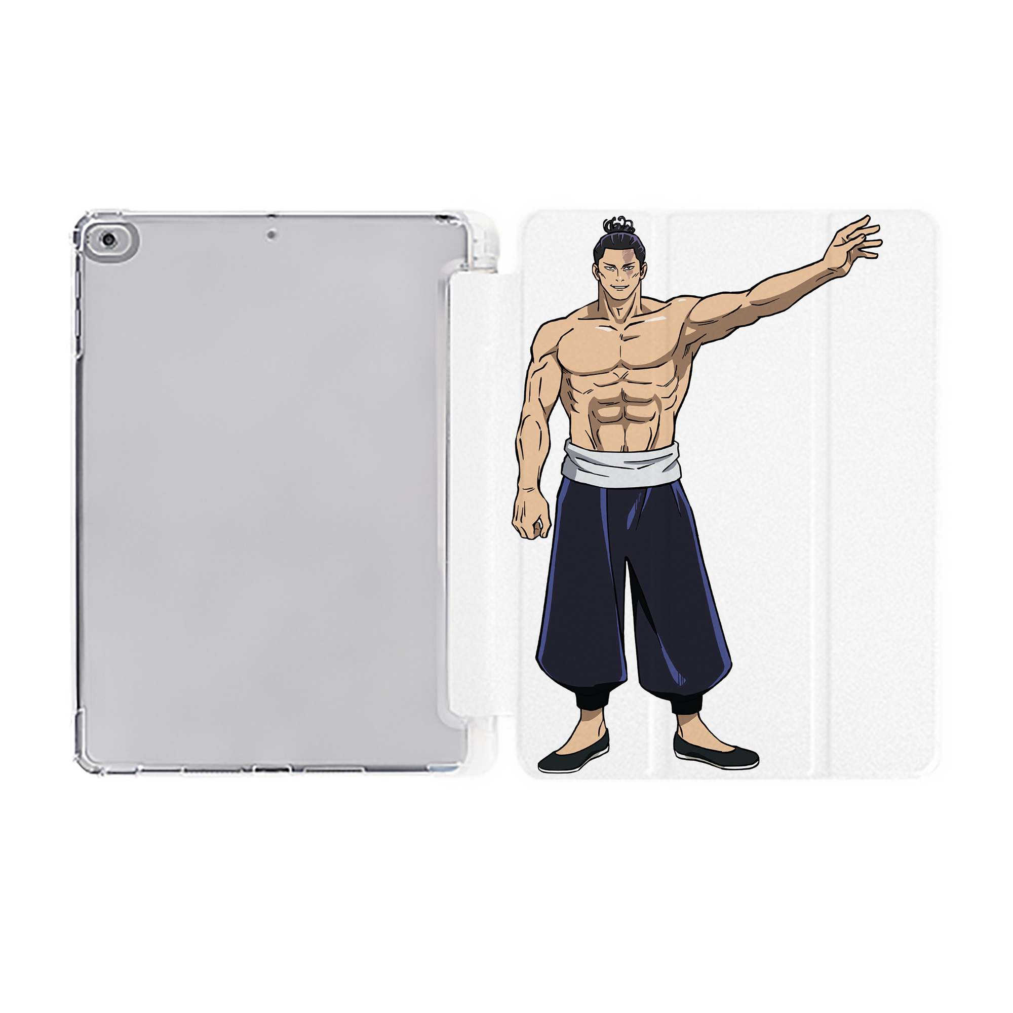 （画像用） 呪術廻戦 Jujutsu Kaisen IPad ケース ペン収納付き 三つ折りスタンド PUレザー×シリコン 対応機種9.5/10.5/10.9インチ